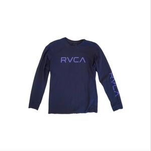 RVCA Black Purple Logo Long Sleeve T-Shirt Large